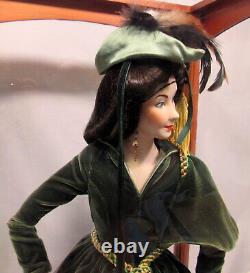 Franklin Mint Gone With The Wind Scarlett Porcelain Doll In Display Case 28x18