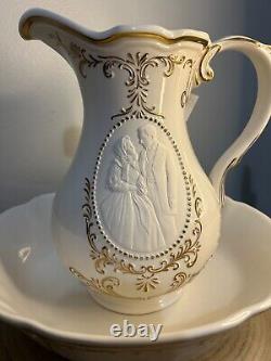 Franklin Mint Gone With the Wind Porcelain Pitcher & Bowl Set 50th Anniversary