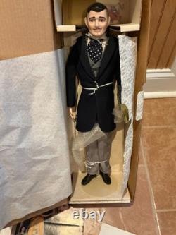 Franklin Mint Gone with the Wind Rhett Butler Doll Shipper, Papers, Stand