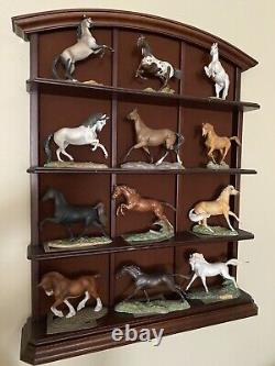 Franklin Mint Great Horses Of The World Collection With Shelf