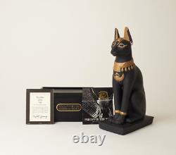 Franklin Mint Guardian of the Nile Bast Black Sphinx Cat 24 Karat Gold Trim