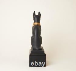 Franklin Mint Guardian of the Nile Bast Black Sphinx Cat 24 Karat Gold Trim