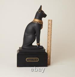 Franklin Mint Guardian of the Nile Bast Black Sphinx Cat 24 Karat Gold Trim