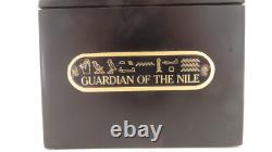 Franklin Mint Guardian of the Nile Bast Black Sphinx Cat 24 Karat Gold Trim RARE