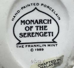 Franklin Mint Hand Painted Porcelain Lion Figurine 13.25 H