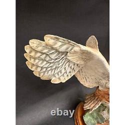 Franklin Mint Hand Painted Screech Owl Porcelain Statue George McMonigle