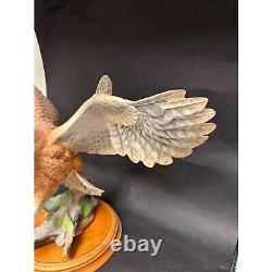 Franklin Mint Hand Painted Screech Owl Porcelain Statue George McMonigle