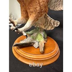 Franklin Mint Hand Painted Screech Owl Porcelain Statue George McMonigle