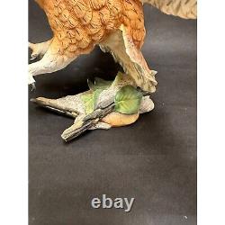 Franklin Mint Hand Painted Screech Owl Porcelain Statue George McMonigle