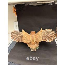Franklin Mint Hand Painted Screech Owl Porcelain Statue George McMonigle
