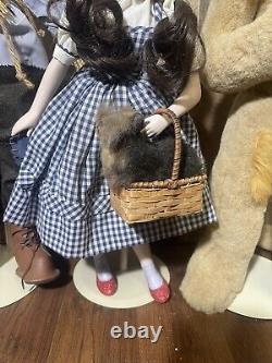 Franklin Mint Heirloom 1986 Porcelain Wizard of Oz Doll Lot Of 5 Dorothy Tin Man