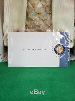 Franklin Mint Heirloom Aleksandra Winter Bride Porcelain Doll 18 With COA