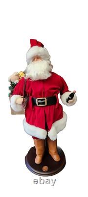 Franklin Mint Heirloom Coca-Cola Santa Claus Porcelain Doll With Stand Rare