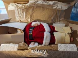 Franklin Mint Heirloom Coca-Cola Santa Claus Porcelain Doll With Stand Rare