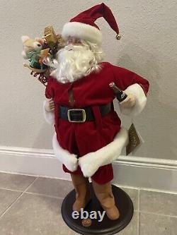 Franklin Mint Heirloom Coca-Cola Santa Claus Porcelain Doll With Stand Rare
