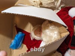 Franklin Mint Heirloom Coca-Cola Santa Claus Porcelain Doll With Stand Rare
