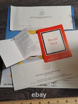 Franklin Mint Heirloom Disney Premier Edition 11 Donald Duck Porcelain Doll COA