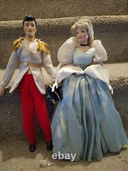 Franklin Mint Heirloom Doll Disney's Cinderella & Prince Charming Porcelain 15