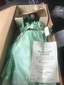 Franklin Mint Heirloom Gone With The Wind Scarlett O'hara green Porcelain doll