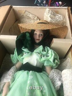 Franklin Mint Heirloom Gone With The Wind Scarlett O'hara green Porcelain doll