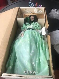 Franklin Mint Heirloom Gone With The Wind Scarlett O'hara green Porcelain doll