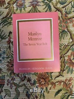 Franklin Mint Heirloom Marilyn Monroe 7 Year Itch Porcelain Doll New Boxed