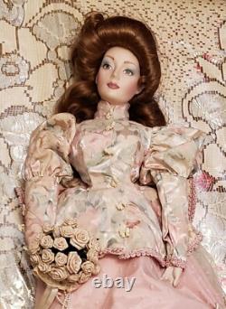Franklin Mint Heirloom Porcelain Gibson Girl Tea at the Ritz Doll + 2 plates