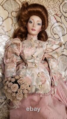 Franklin Mint Heirloom Porcelain Gibson Girl Tea at the Ritz Doll + 2 plates