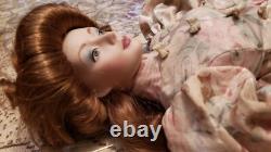Franklin Mint Heirloom Porcelain Gibson Girl Tea at the Ritz Doll + 2 plates
