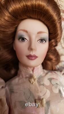 Franklin Mint Heirloom Porcelain Gibson Girl Tea at the Ritz Doll + 2 plates
