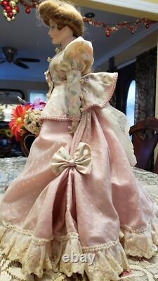 Franklin Mint Heirloom Porcelain Gibson Girl Tea at the Ritz Doll + 2 plates