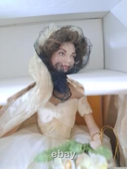 Franklin Mint Heirloom Porcelain Jackie Kennedy In Bridal Wedding Dress W Closet