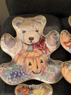 Franklin Mint Heirloom Recommendation Limited Ed Teddy Bear Shaped Plates Lot 12