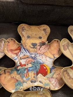 Franklin Mint Heirloom Recommendation Limited Ed Teddy Bear Shaped Plates Lot 12