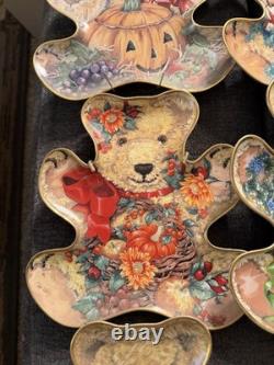 Franklin Mint Heirloom Recommendation Limited Ed Teddy Bear Shaped Plates Lot 12