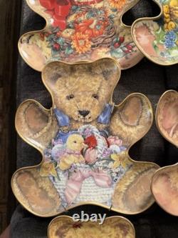 Franklin Mint Heirloom Recommendation Limited Ed Teddy Bear Shaped Plates Lot 12