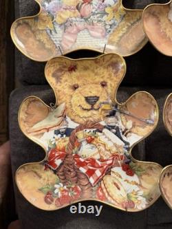 Franklin Mint Heirloom Recommendation Limited Ed Teddy Bear Shaped Plates Lot 12