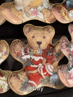 Franklin Mint Heirloom Recommendation Limited Ed Teddy Bear Shaped Plates Lot 12