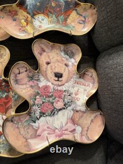 Franklin Mint Heirloom Recommendation Limited Ed Teddy Bear Shaped Plates Lot 12