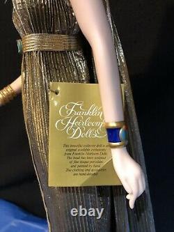 Franklin Mint Heirloom Retired Egyptian Queen Nefertiti 24 Tall Porcelain Doll