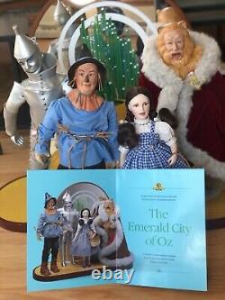 Franklin Mint Heirloom Wizard of Oz Porcelain Doll Collection & Display Set