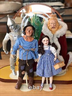 Franklin Mint Heirloom Wizard of Oz Porcelain Doll Collection & Display Set