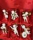 Franklin Mint Heralding Angels Ornaments Set Of 6 Porcelain Angels 24k Gold EUC