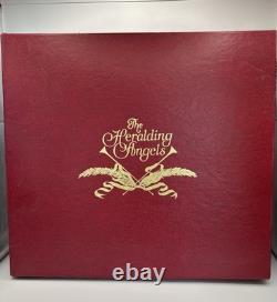 Franklin Mint Heralding Angels Ornaments Set Of 6 Porcelain Angels 24k Gold EUC