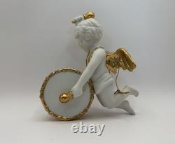 Franklin Mint Heralding Angels Ornaments Set Of 6 Porcelain Angels 24k Gold EUC