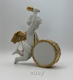 Franklin Mint Heralding Angels Ornaments Set Of 6 Porcelain Angels 24k Gold EUC