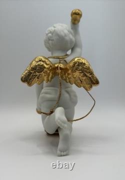 Franklin Mint Heralding Angels Ornaments Set Of 6 Porcelain Angels 24k Gold EUC