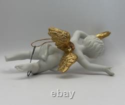 Franklin Mint Heralding Angels Ornaments Set Of 6 Porcelain Angels 24k Gold EUC