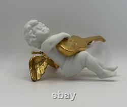Franklin Mint Heralding Angels Ornaments Set Of 6 Porcelain Angels 24k Gold EUC