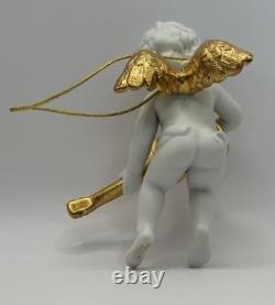 Franklin Mint Heralding Angels Ornaments Set Of 6 Porcelain Angels 24k Gold EUC